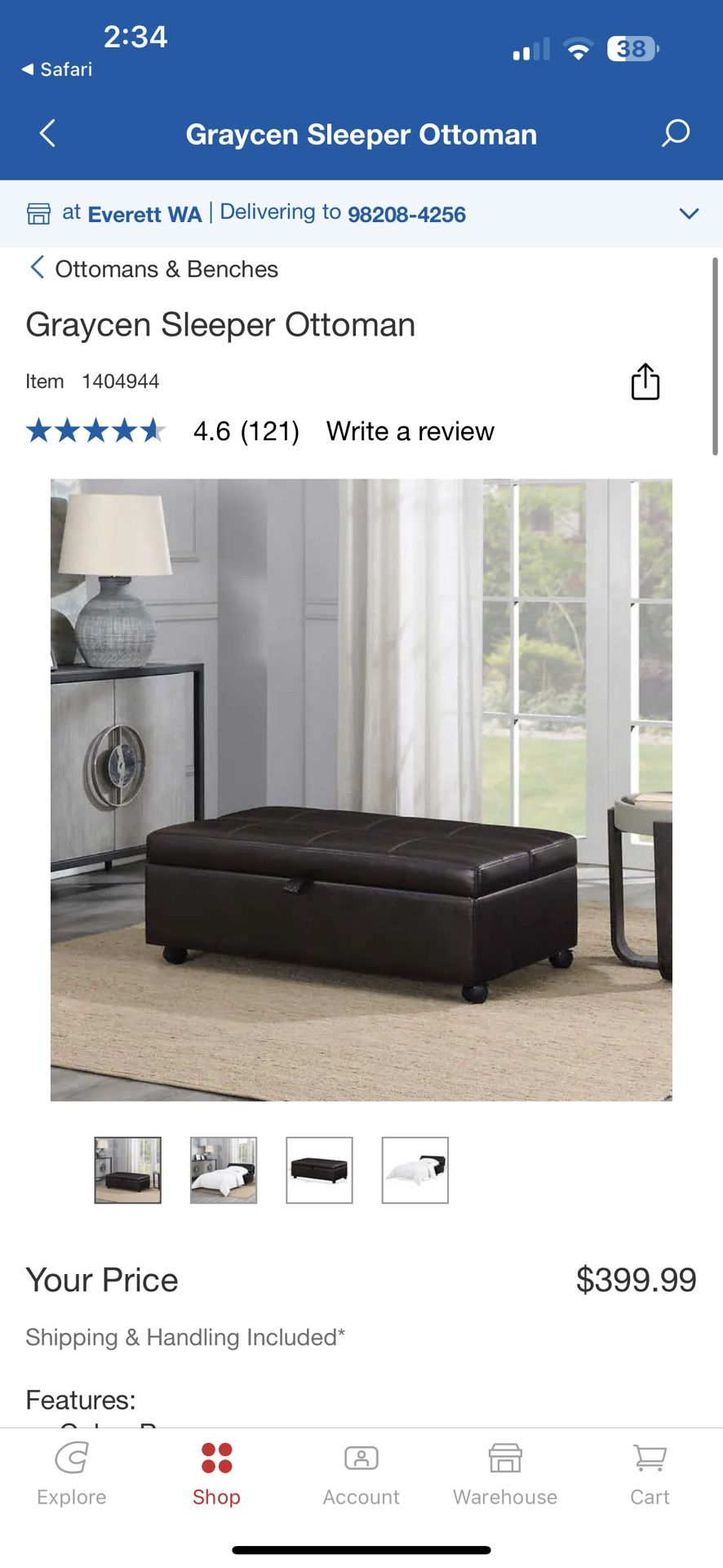 Brand New Leather Ottoman