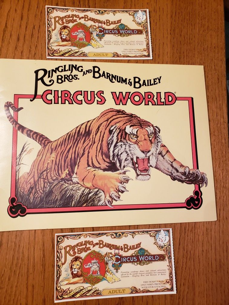 CIrcus World Booklet And Ticket Stubs