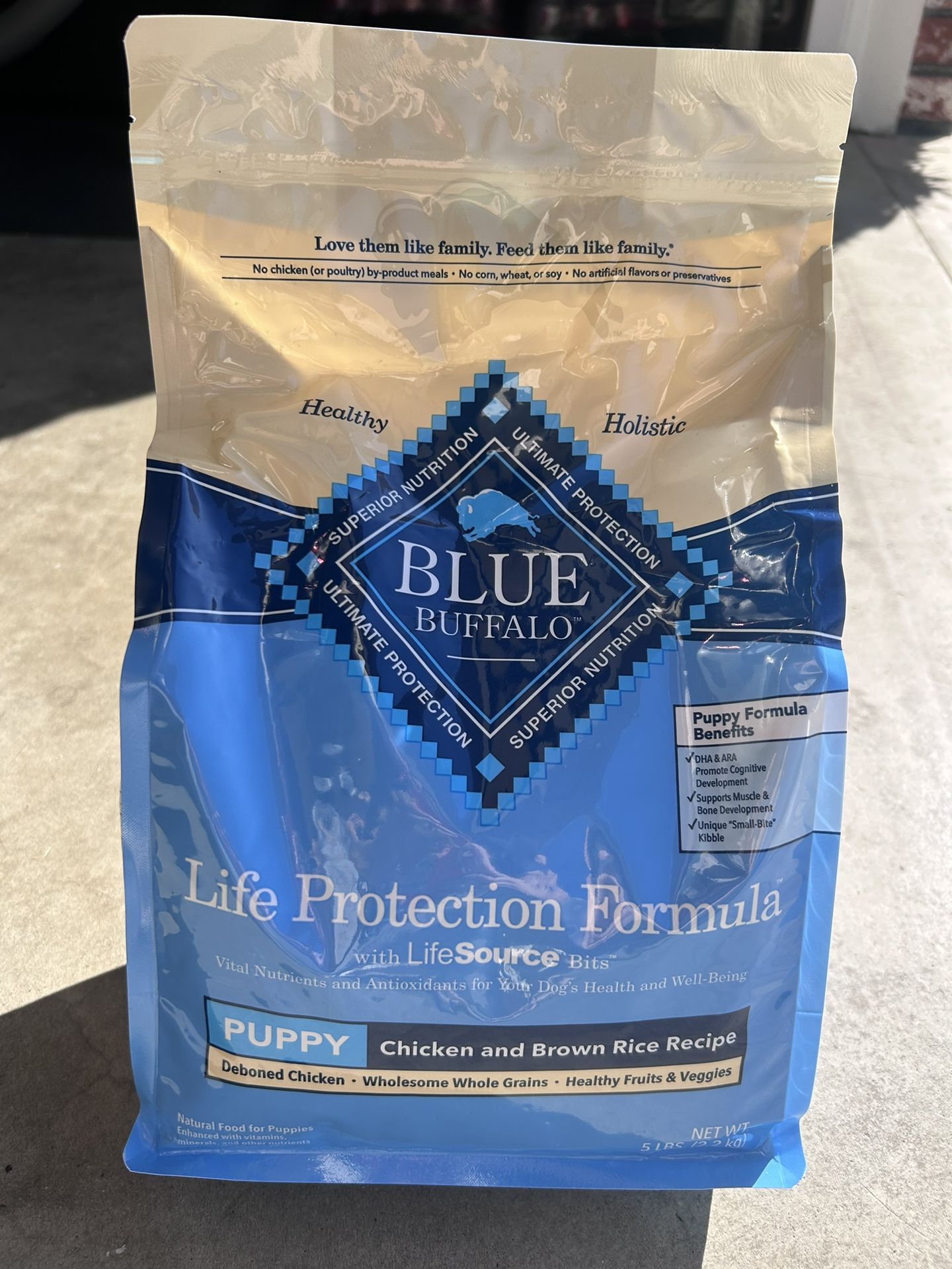 Blue Buffalo Life Protection Formula Puppy Chicken & Brown Rice Recipe Dry Dog Food, 5-lb bag