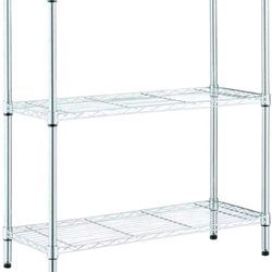 HDX 525 430 3-Tier Steel Wire Shelving Unit 30 in H x 24 in W x14 in D Chrome