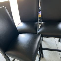 4 Black Barstools 