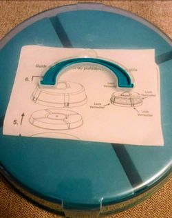 Round Teal Cake Carrier with Handle