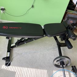 Marcy SB 350 utility bench with accessories