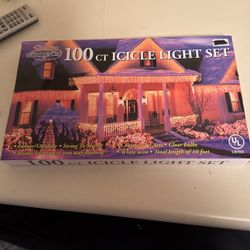 Santa’s Workbench 100 CT Icicle Light Set Indoor And Outdoor 