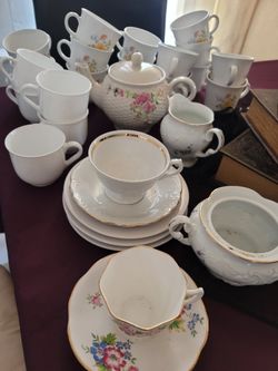 Lot Of Tea Cups, Saucers, Tea Pot Set