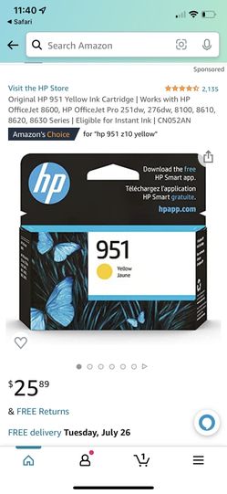 2x HP 951 Printer Ink Cartridges *NEW*