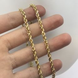 Gold Chain Rope 14K Solid New 