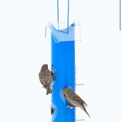 Blue Metal Tube Wild Bird Feeder - 1 lb. Capacity