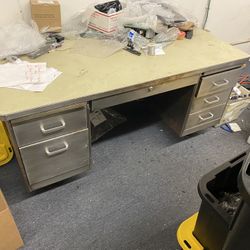 Vintage All Metal Tanker Desk