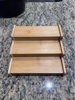 Expandable 3-Tier Bamboo Organizer Shelf – 8.75–15.5”