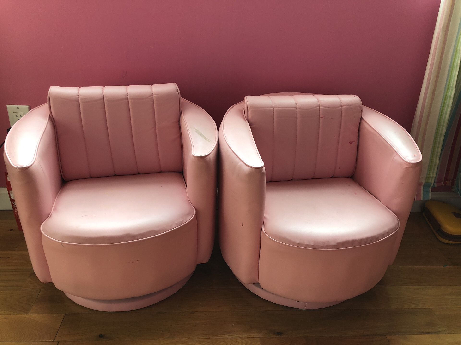 Pink leather chairs(Kids size )