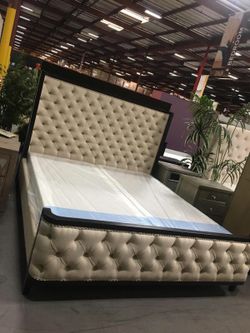 Cal King bed with mattress