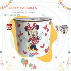 Nutella & Go - Personalized Party Supplies - Decoración De Fiestas- By Dozen