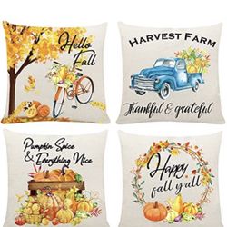 Fall Pillow Covers 18"x18", 
