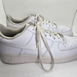 Nike Air Force 1 Low '07 Shoes Men's 13 Triple White Leather Athletic Sneakers