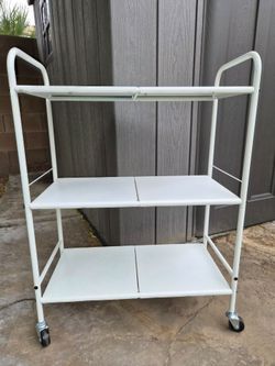3 shelf Metal rolling cart