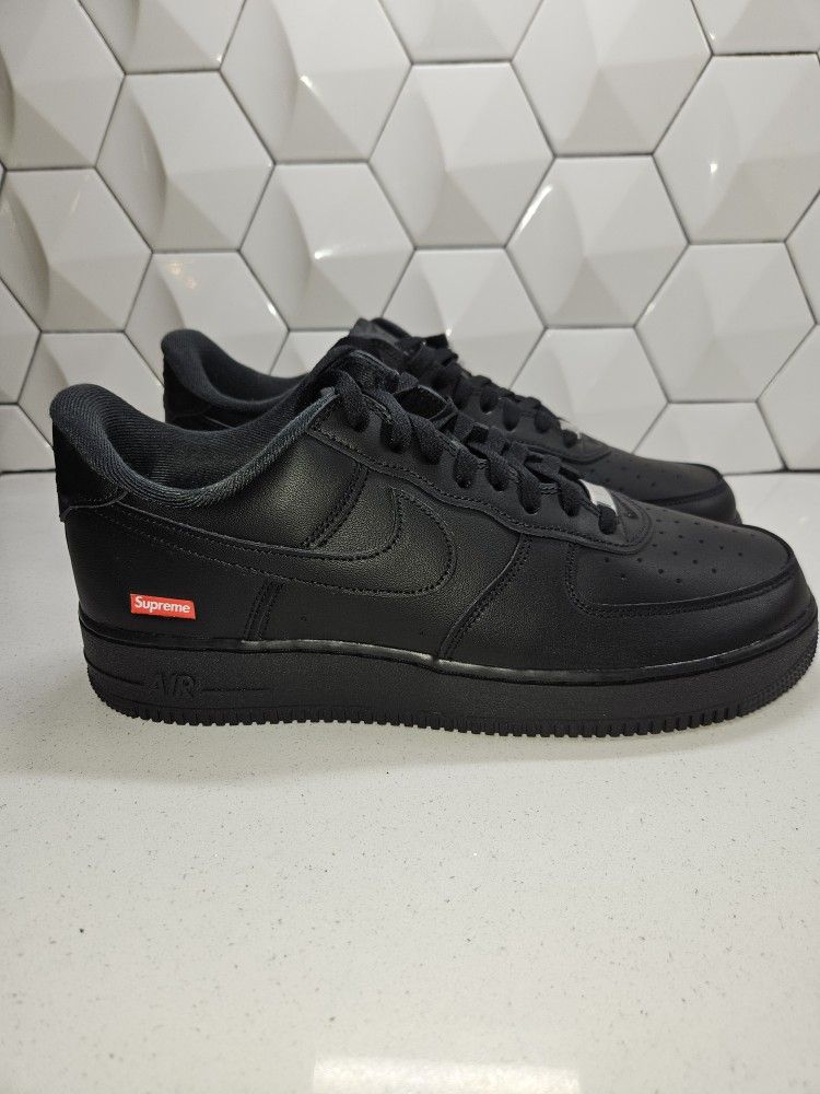 Nike Black Supreme Air Force 1's