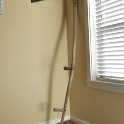 Primitive Farm Tool Wood And Iron Scythe Sickle 64" Long, 21" Blade byTrue Temper Antique Collectible Display