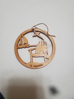 St Augustine Carved Wooden Ornament