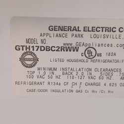 GE white refrigerator