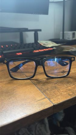 Gold and Black Chrome Hearts Glasses