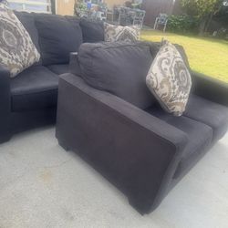 Nice Set Of Couches Dark Gray