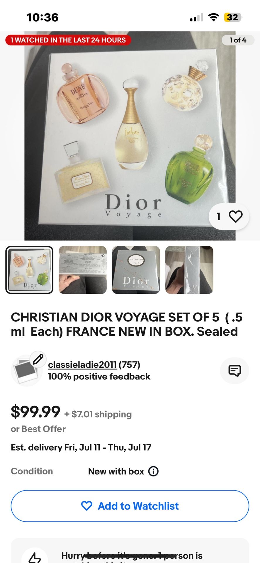 Dior Voyage Gravel Set Of 5 Perfumes Sealed