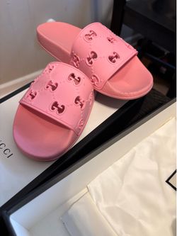Pink Gucci slides