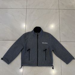 Miumou cotton fleece cropped sweatshirt