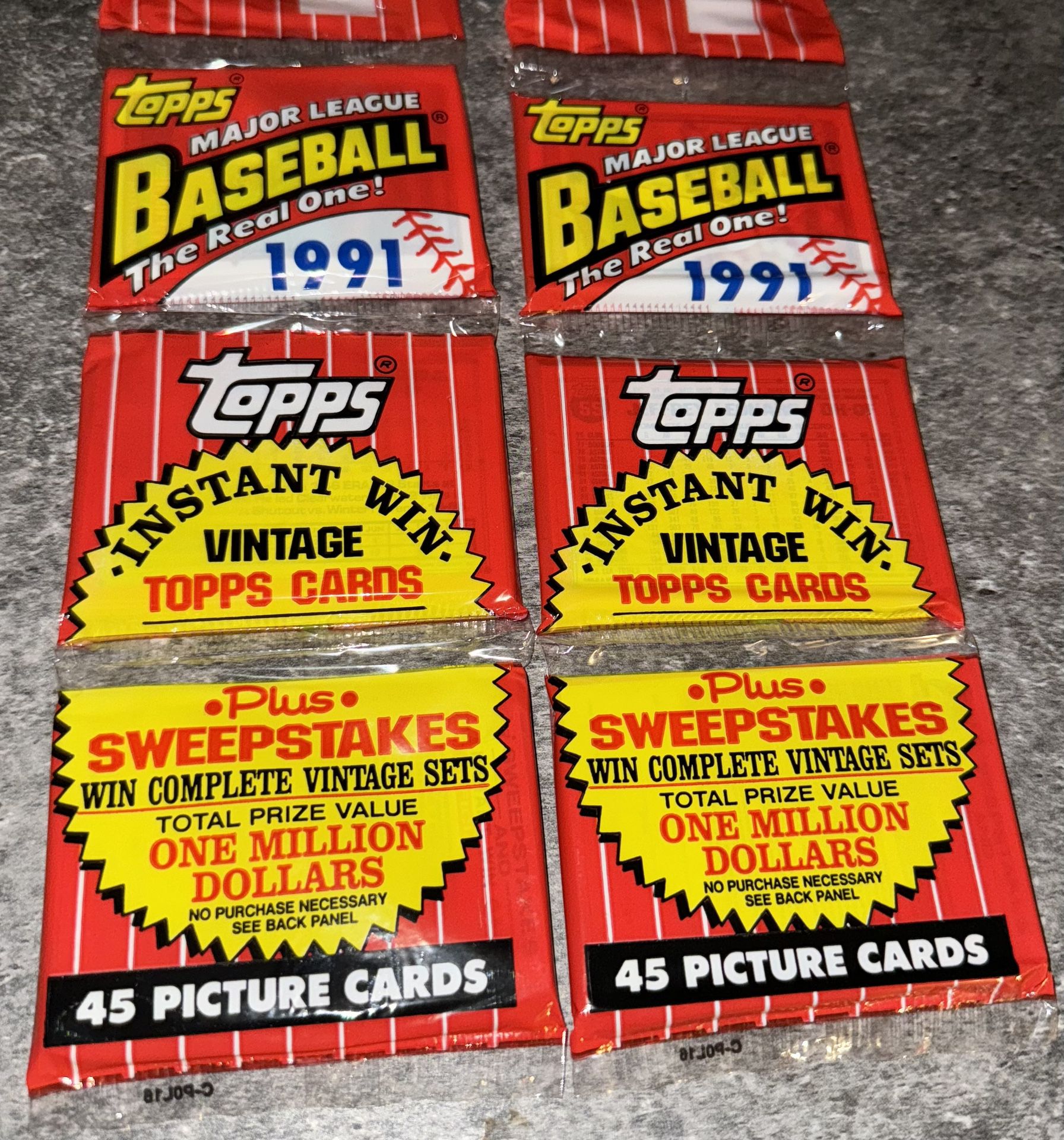 2 Rack Packs 1991 Topps Baseball Cards