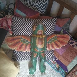 Hanging balanese Whimsical  Winged Frog 
