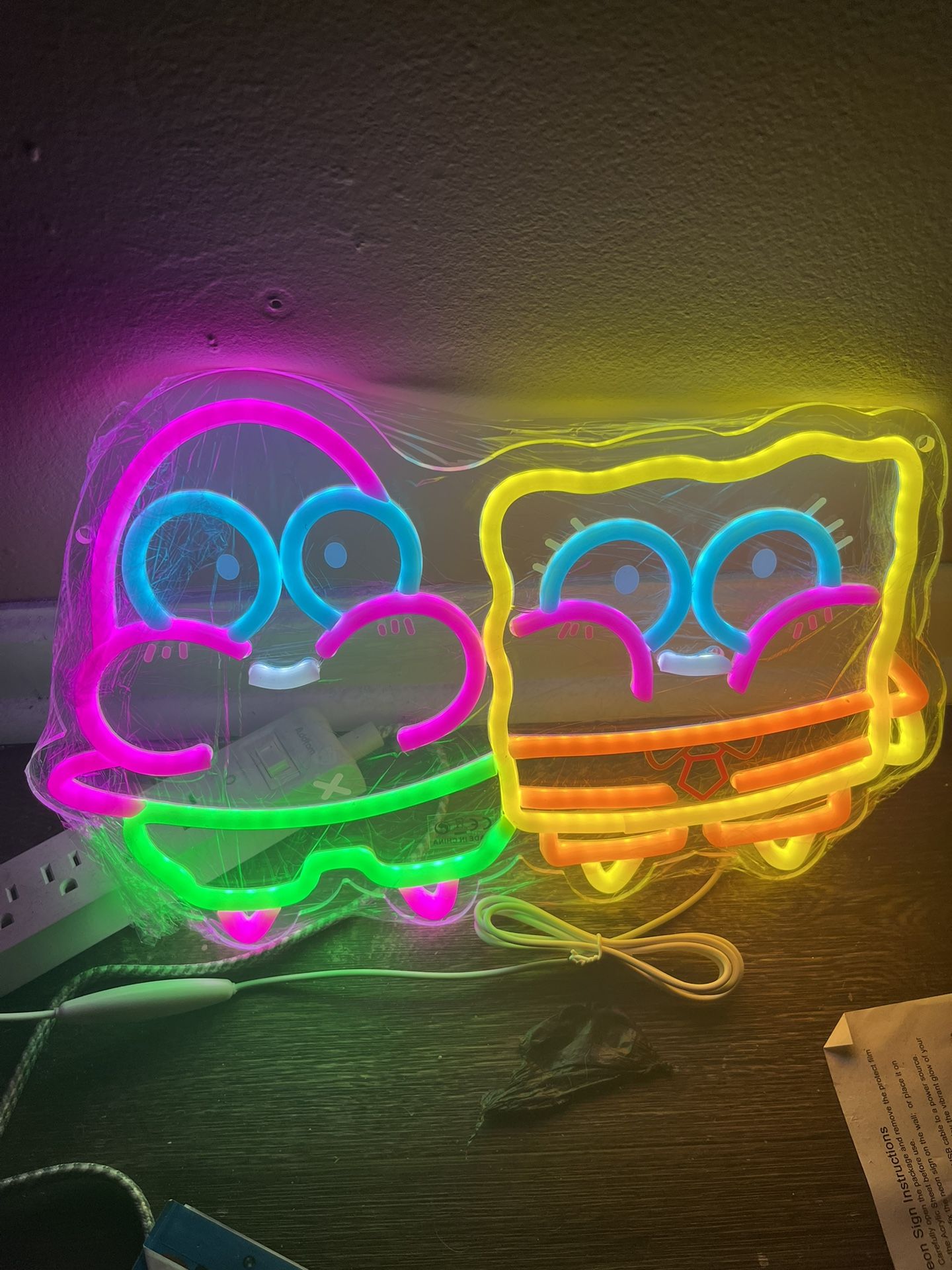 Spongebob and Patrick Neon Sign