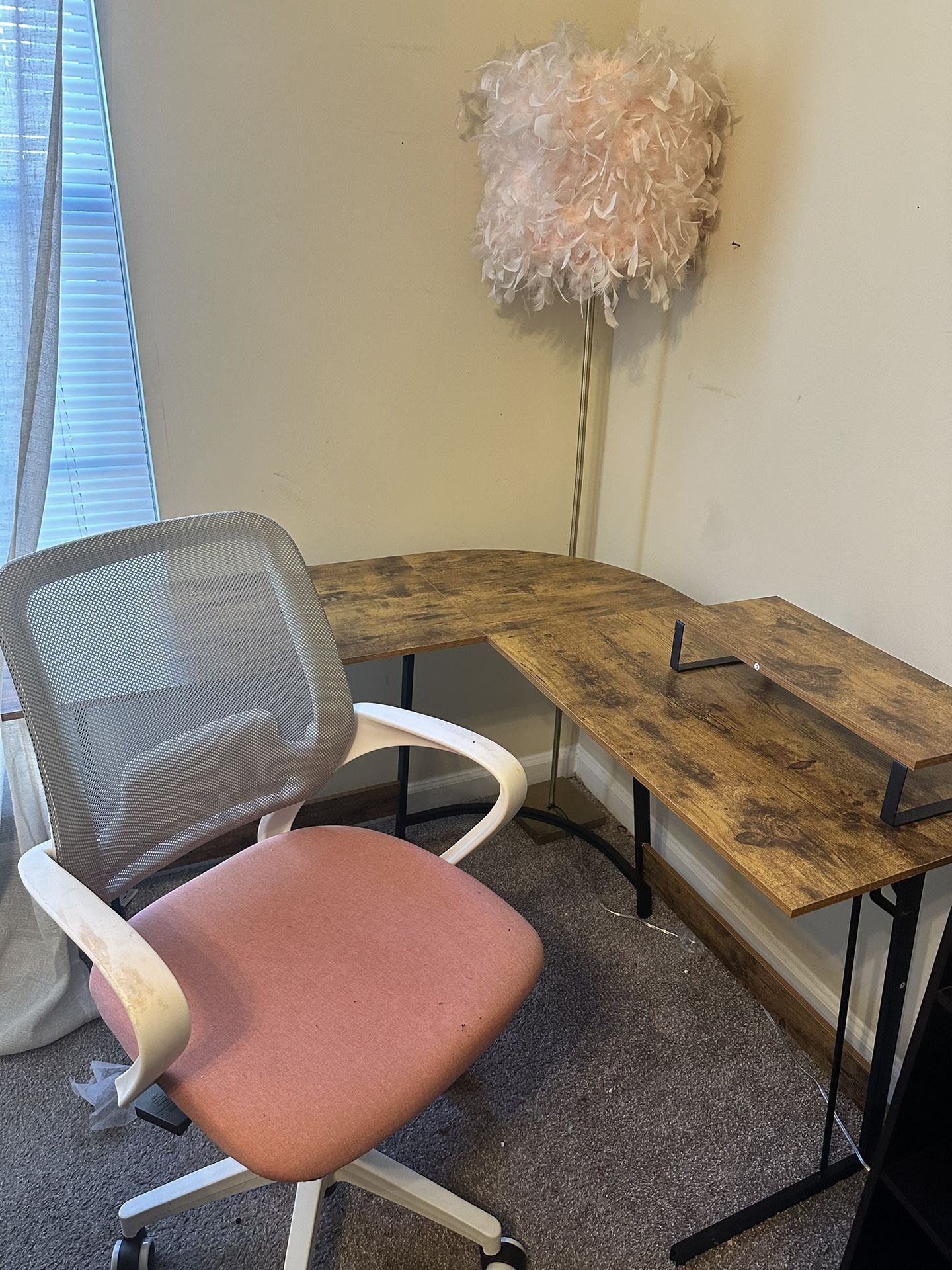 Corner Desk & Office Chair (Lamp optional)