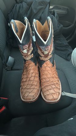 Cody James fish scale boots, light brown, size 8