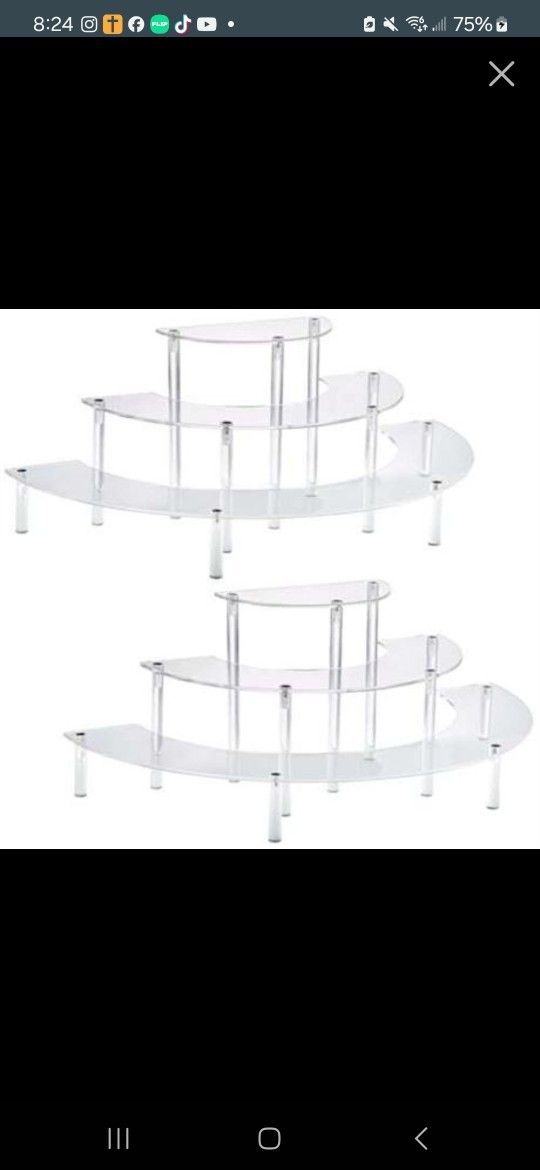 2 PACK Acrylic Display RISER 3 TIER
