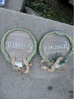Rustic reserved signs