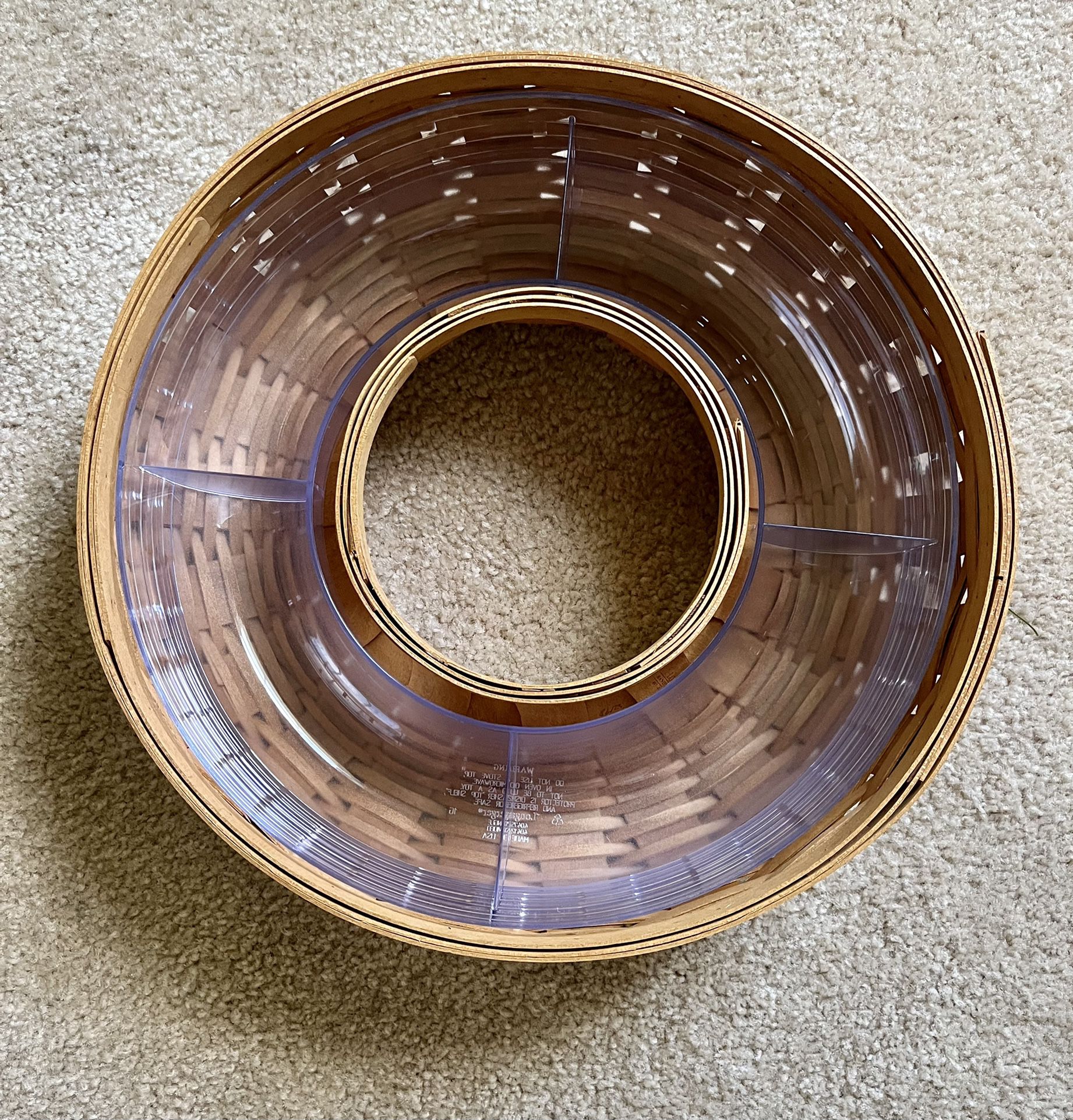 Longaberger Wreath Basket With Divided Protector