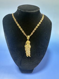 Gold Plated/ Oro Laminado  Cadena Y San Judas Tadeo 