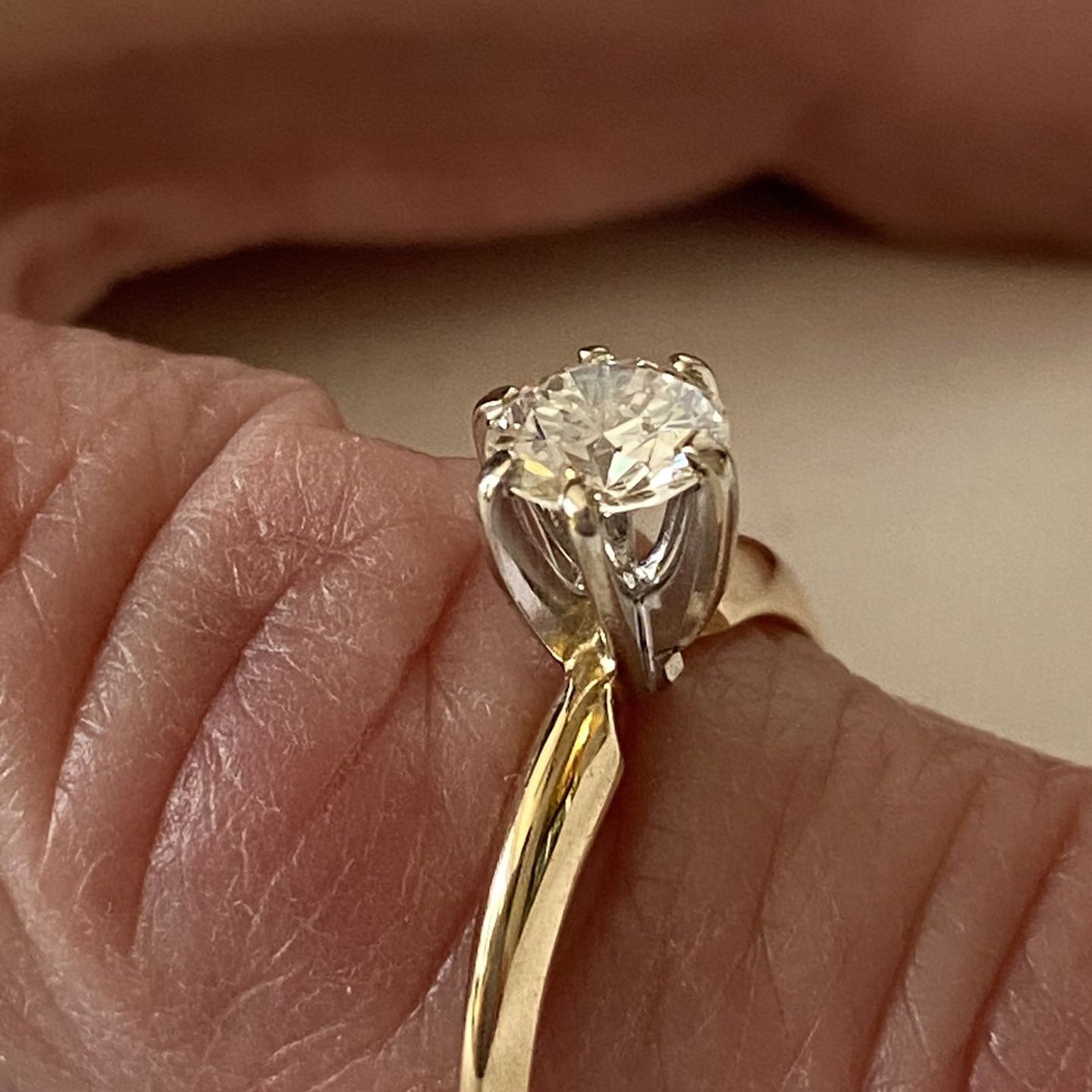 Estate sale - 1942 unique european cut diamond engagement ring - excellent  condition - lowered price to 1700 - firm no offers