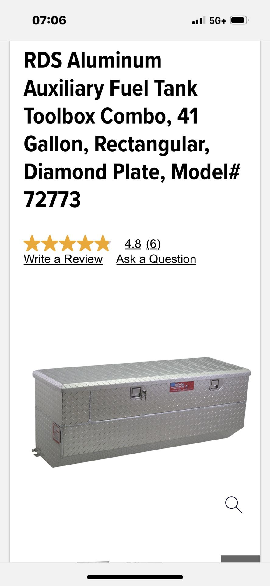 RDS AUXILIARY TOOLBOX & DIESEL FUEL TANK EUC 