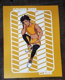 Fire Emblem Game Claude Golden Deer Faction Art Print 11in W 14in L