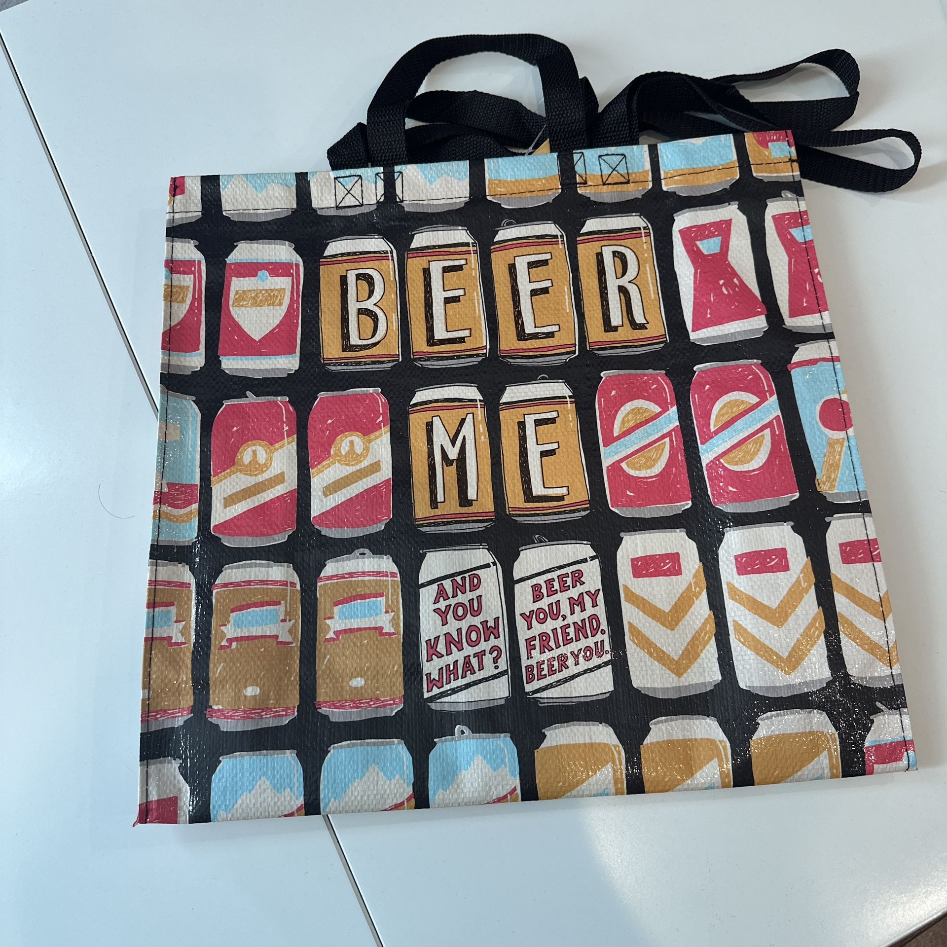 Beer Me Shopper Tote - 15"h x 16"w x 6"d - Made From 95% Post Consumer Material