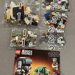 Retired Mandalorian and Grogu Lego Brickheadz 