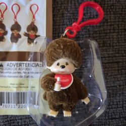 Monchichi Bag Clip Charm Flocked 