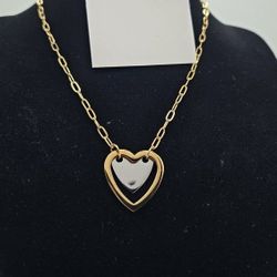 Heart Chain Set Two Color Stainless Steel