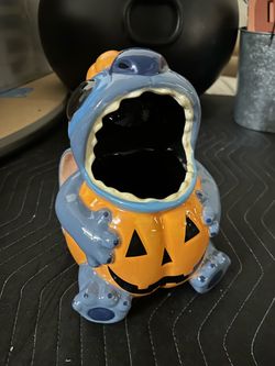 Disney Stitch Halloween Pumpkin Ceramic Candy Bowl