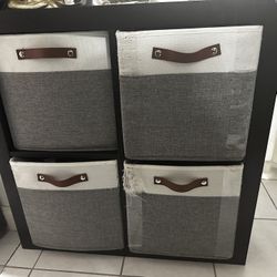 IKEA Wood 4 CUBES STORAGE USED/Boxes Not Included 