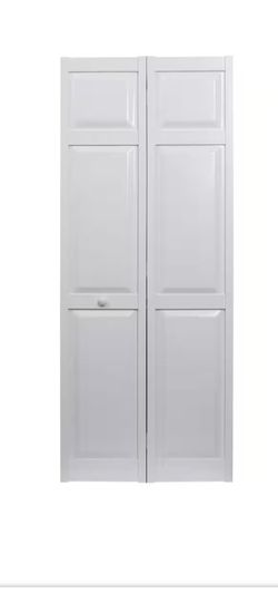 NEW Pinecroft 32” x 80” 6-Panel Hollow PVC Vinyl Interior Bi-Fold Door