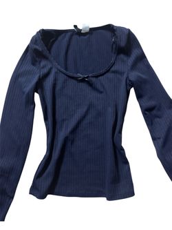 Y2K Coquette Ribbed Long Sleeve Top