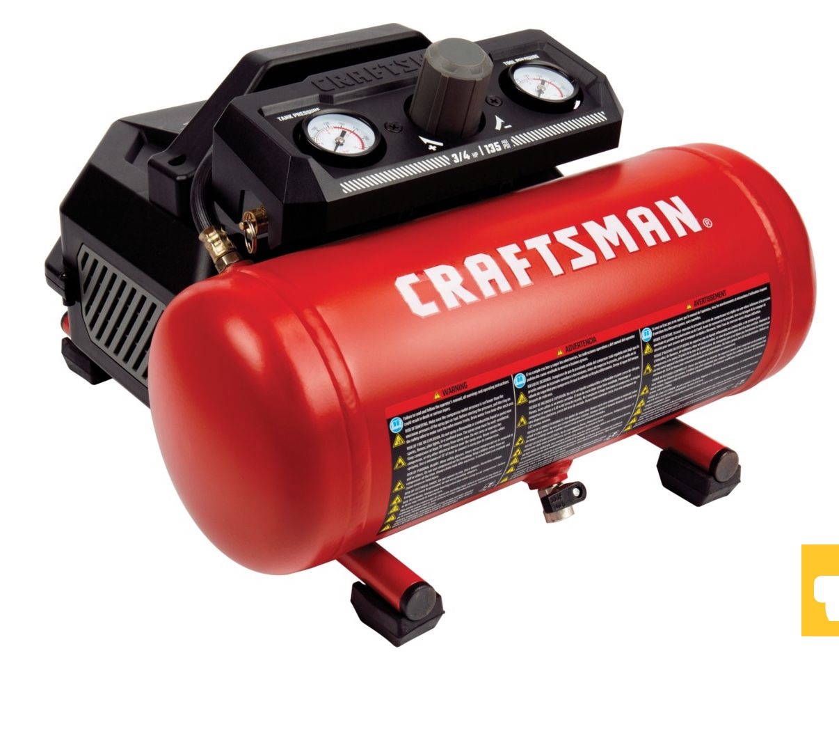 Craftsman Air Compressor - 1.5 (US), Horizontal, 135 lb/in², Electric